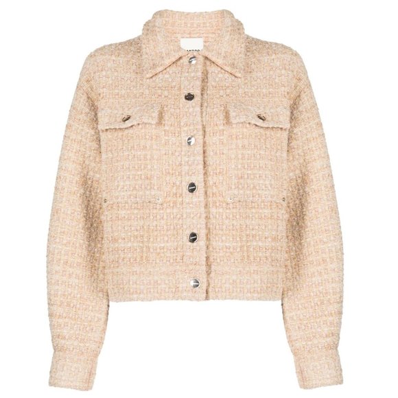 Sandro metalic thread trucker jacket tweed cardicoat - Picture 3 of 15